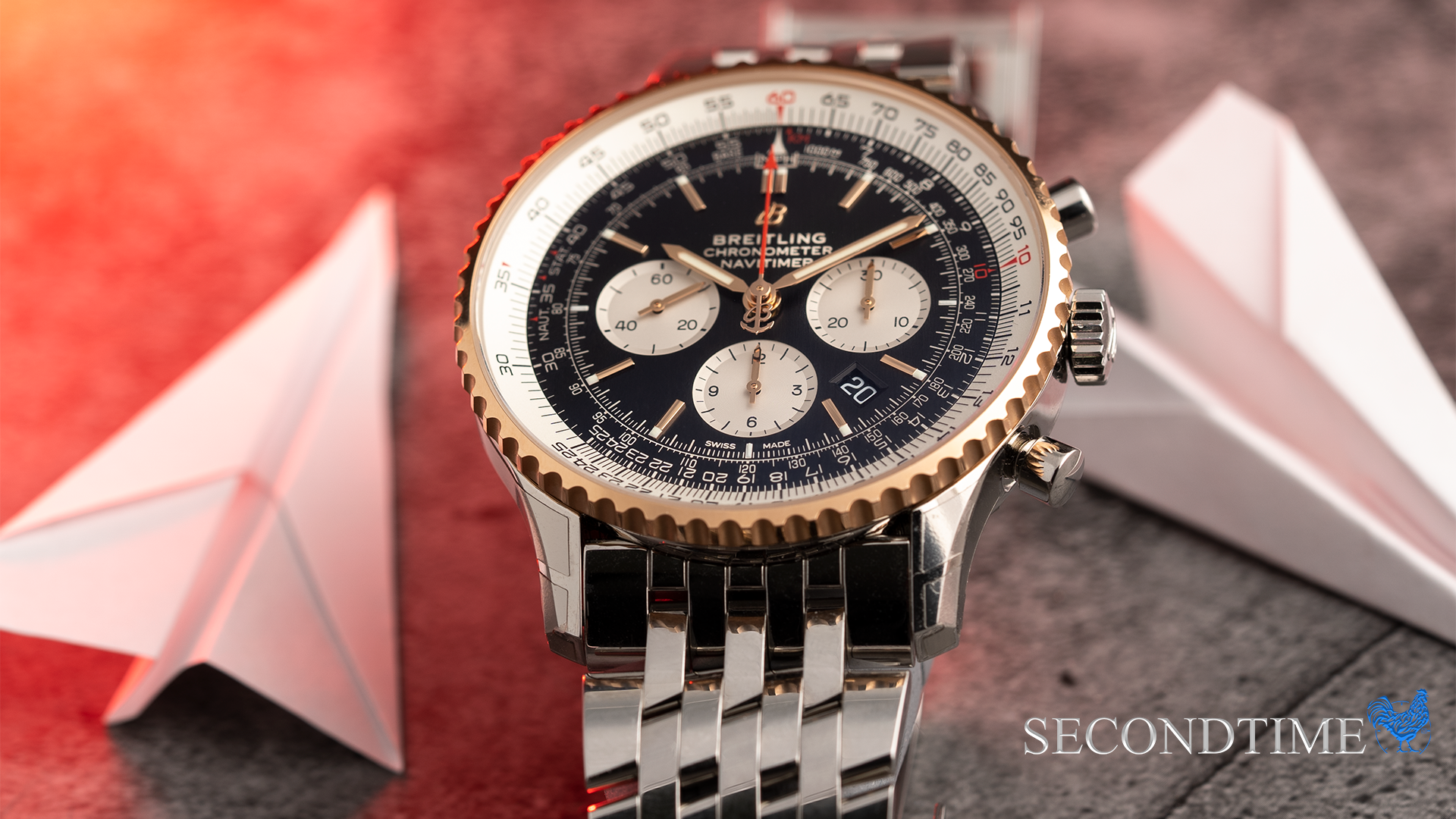 Breitling Navitimer B01 46mm in Stainless Steel with 18k Rose Gold Bezel  Reference - AB0127211B1A1